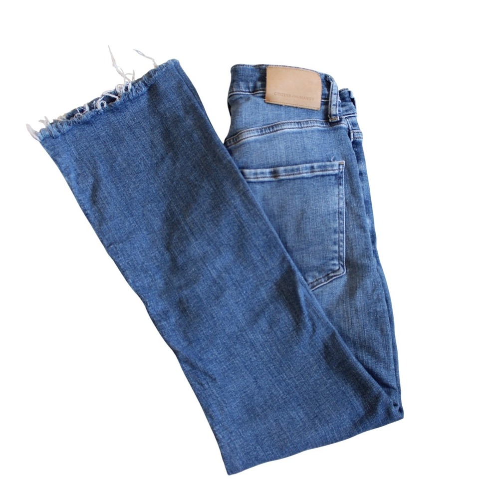 Citizens of Humanity Charlotte High Rise Straight  Cropped Jeans 24 Raw Hem